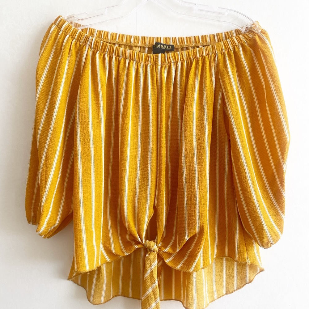 Revamped Front Tie Off Shoulder Blouse